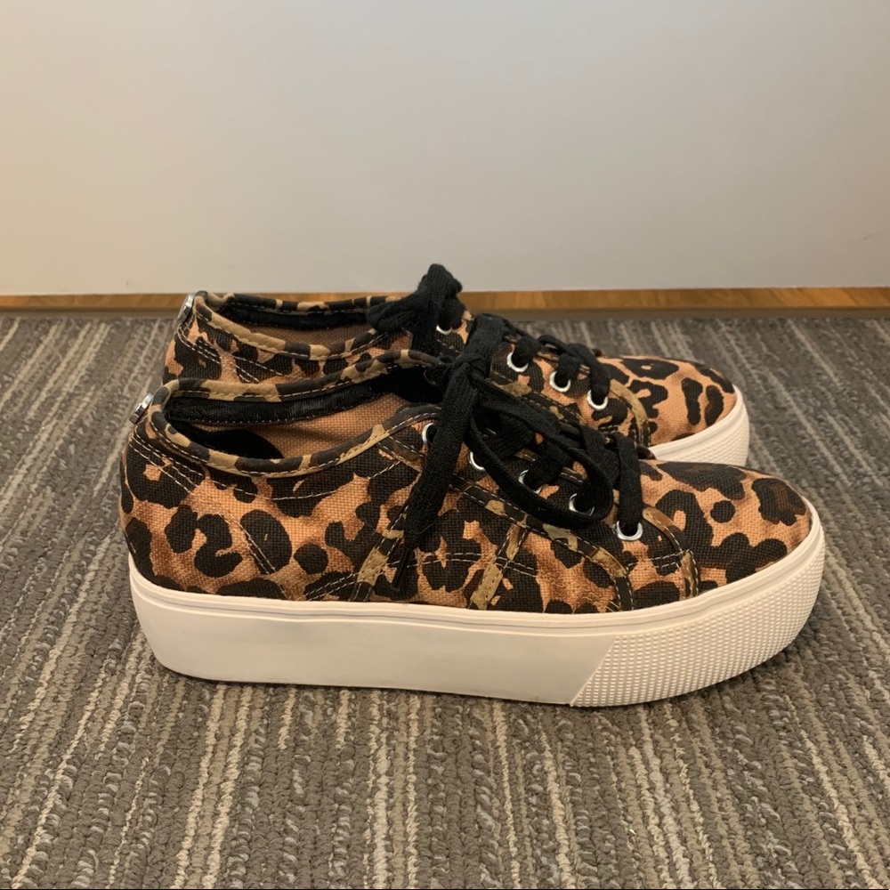 Steve Madden Platform Laced Cheetah Sneakers